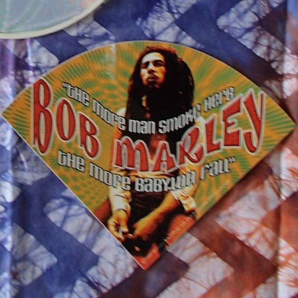 Bob Marley Vinyl Decal Out of Print 1999 Smoke Herb Babylon Fall Reggae Musician - Picture 1 of 7